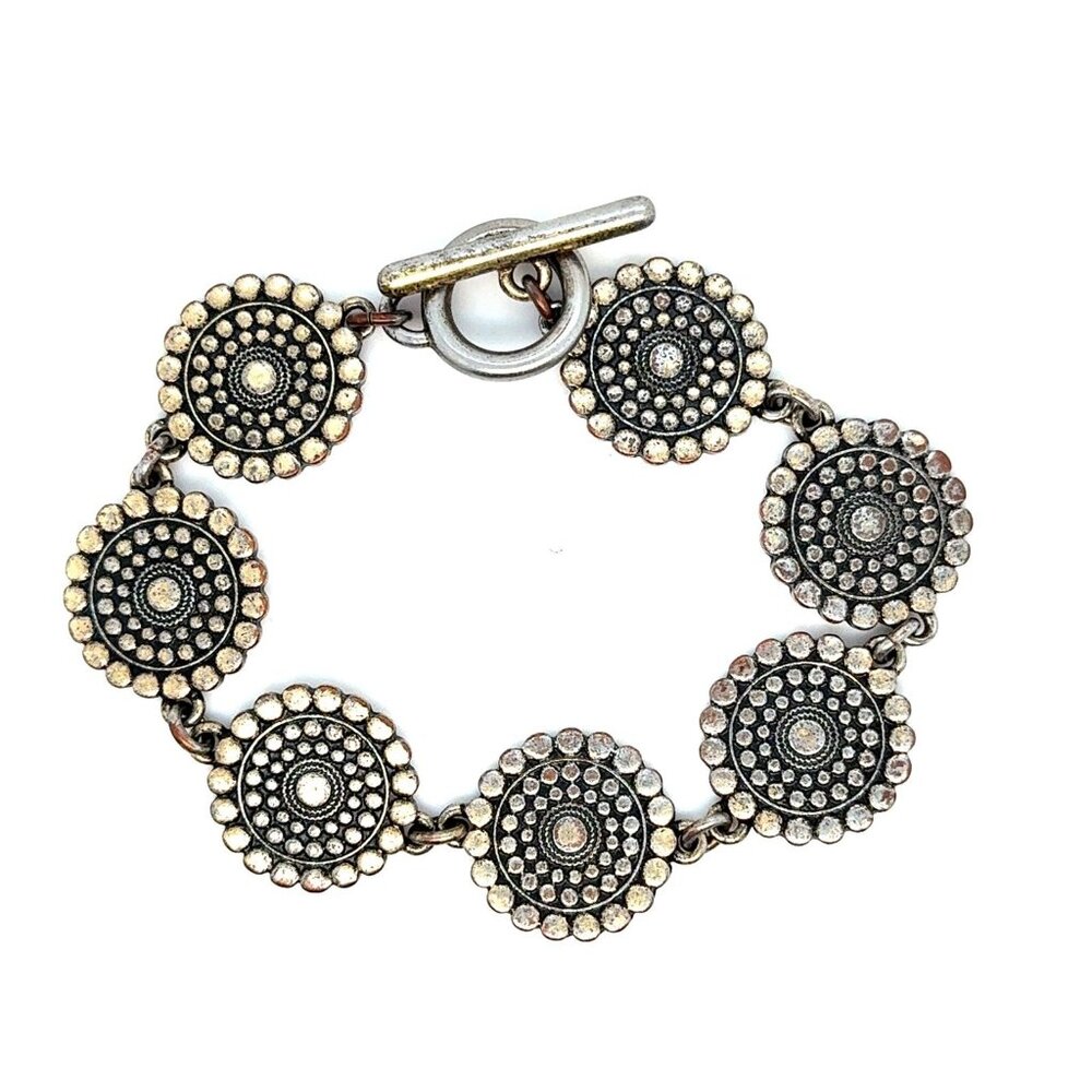 Flower‎ Link Toggle Bracelet (c)